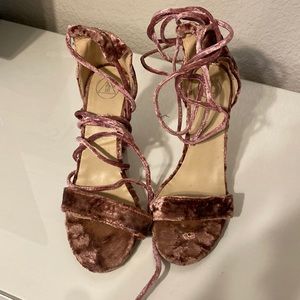 Crushed Velvet Wrap heels